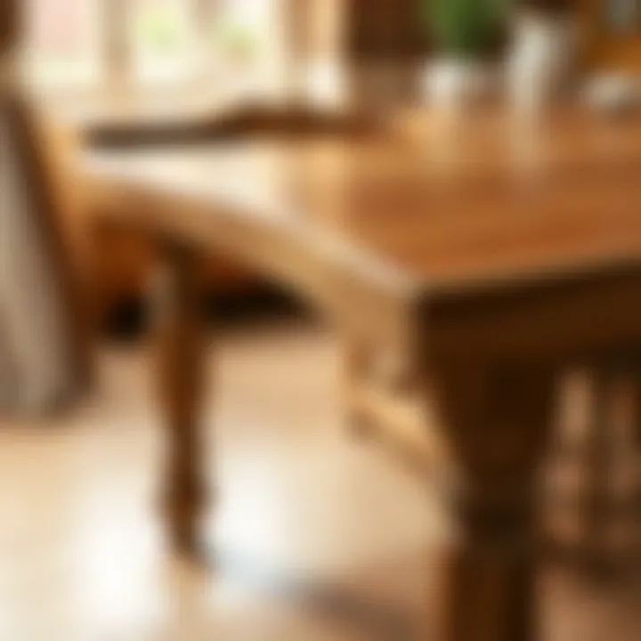 Finished wooden table showcasing design and polish