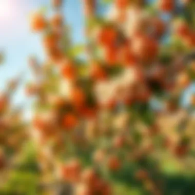 Vibrant apricot tree in a sunlit orchard