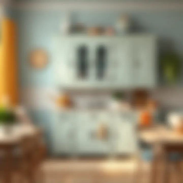 Beautifully painted kitchen cupboard with decor