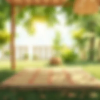 Bamboo carpet drying naturally under sunlight