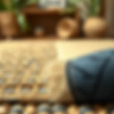 Close-up of a bamboo carpet showing its durability