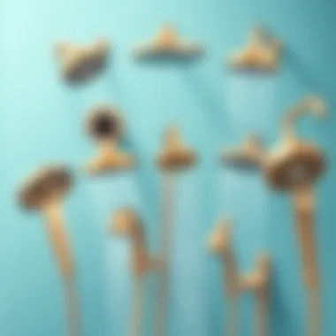 A variety of shower heads and their features