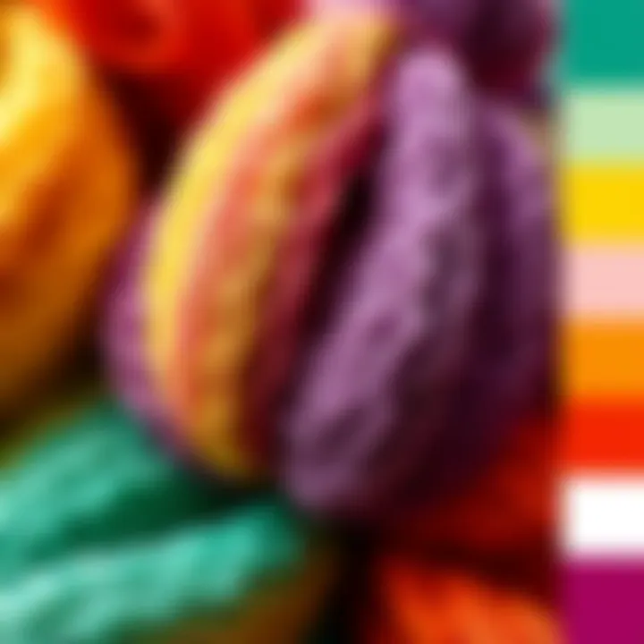 Vibrant Colors in Handmade Loofahs Vibrant color palette for handmade loofahs