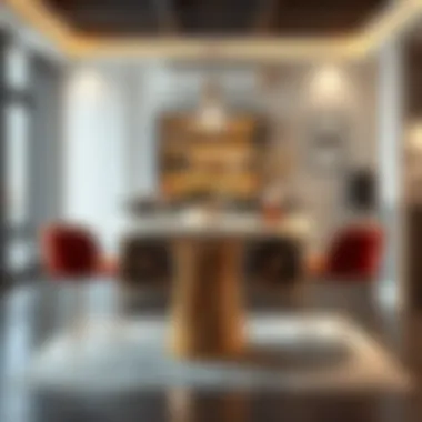 Elegant bar table in a modern setting