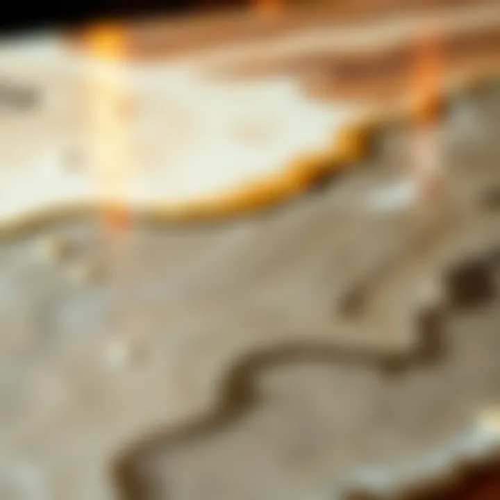 Close-up of bar table materials and textures