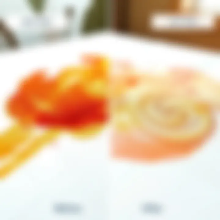 Before and after cleaning tea stain from a tablecloth