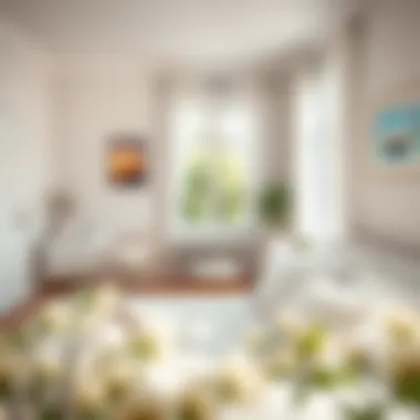 Calming color combinations enhancing a white bedroom atmosphere