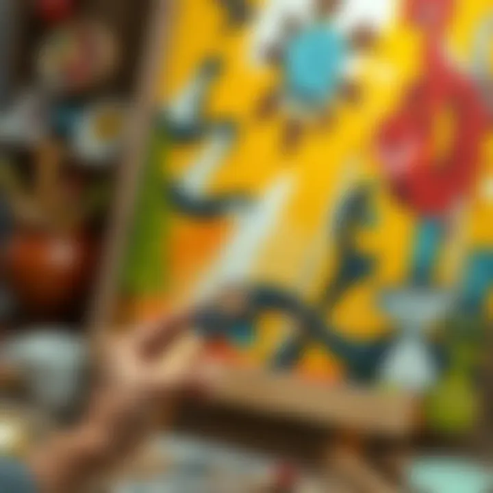 Illustration of various painting techniques