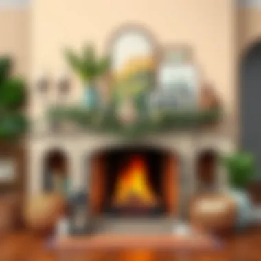 Chic fireplace arrangement with decorative elements