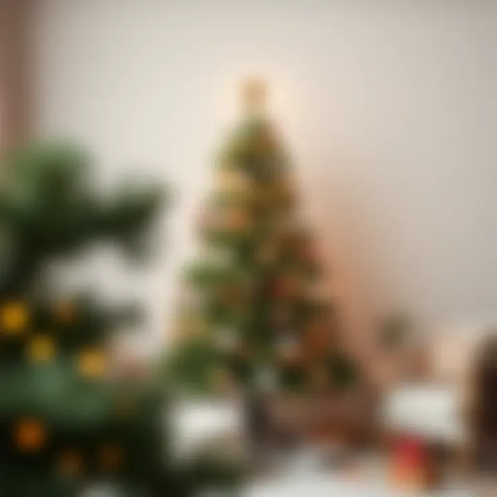 Minimalist Modern Design of a Christmas Tree A modern Christmas tree with minimalist design and stylish accents.