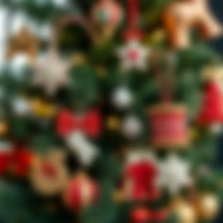 Whimsical Handmade Decorations for a Christmas Tree A creative and whimsical Christmas tree featuring unique handmade decorations.