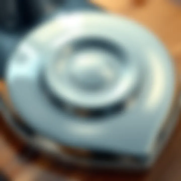 A polished iron soleplate reflecting light