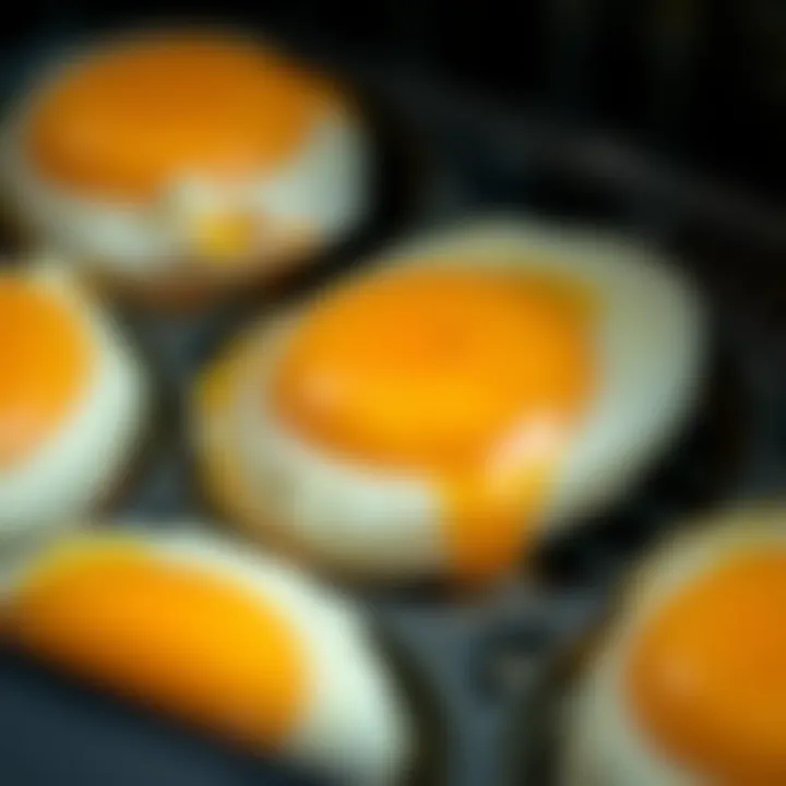 Perfectly Cooked Eggs Close-up of perfectly cooked eggs from an airfryer