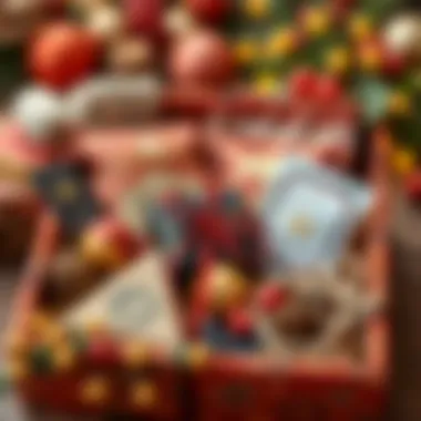 Contents of the Damat Nişan Bohçası Detailed view of traditional contents within the gift box