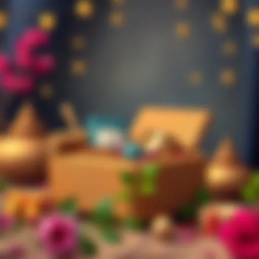 Traditional engagement gift box filled with cultural items