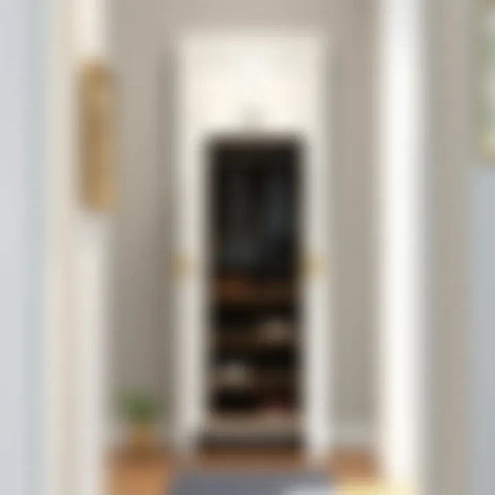 Elegant narrow hallway shoe cabinet with modern design