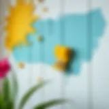 Creative wall painting technique using a dish sponge