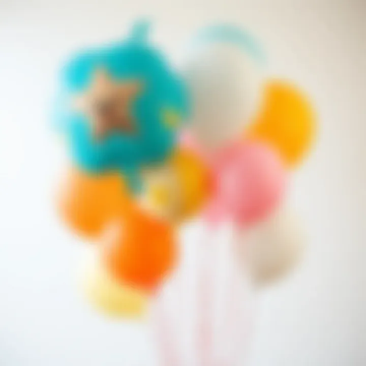 Unique balloon arrangement for a baby celebration