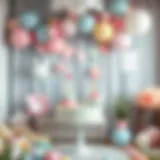 Creative baby birthday decoration with pastel colors