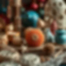 Intricate handmade crafts showcasing creativity and skill