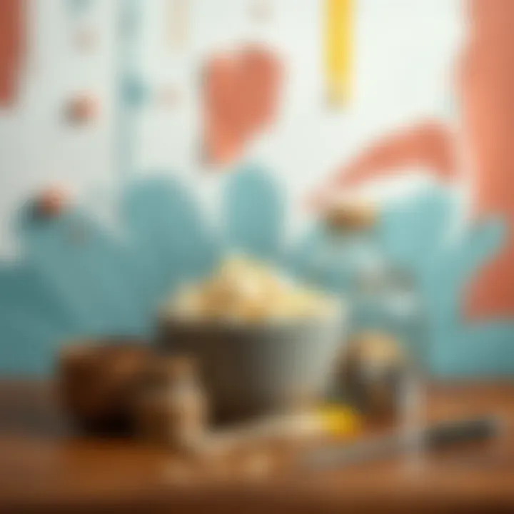 Essential materials needed for sponge wall painting