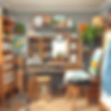 A well-organized workspace demonstrating efficient painting techniques