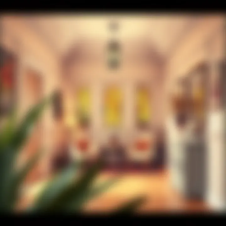 Cozy foyer with warm lighting and decor