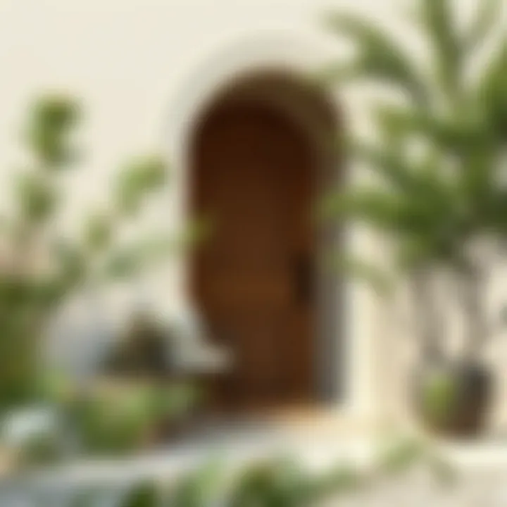 Elegant entrance showcasing natural materials