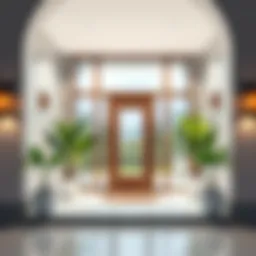 Stylish entrance design with modern elements