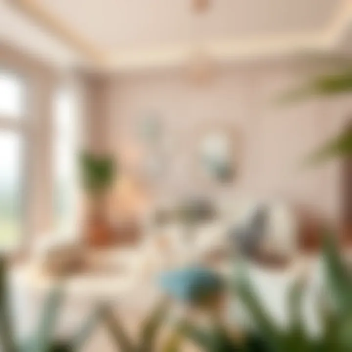 Serene living room with soft pastel colors