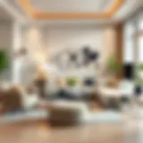 Stylish living room arrangement with modern furniture