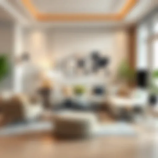 Stylish living room arrangement with modern furniture