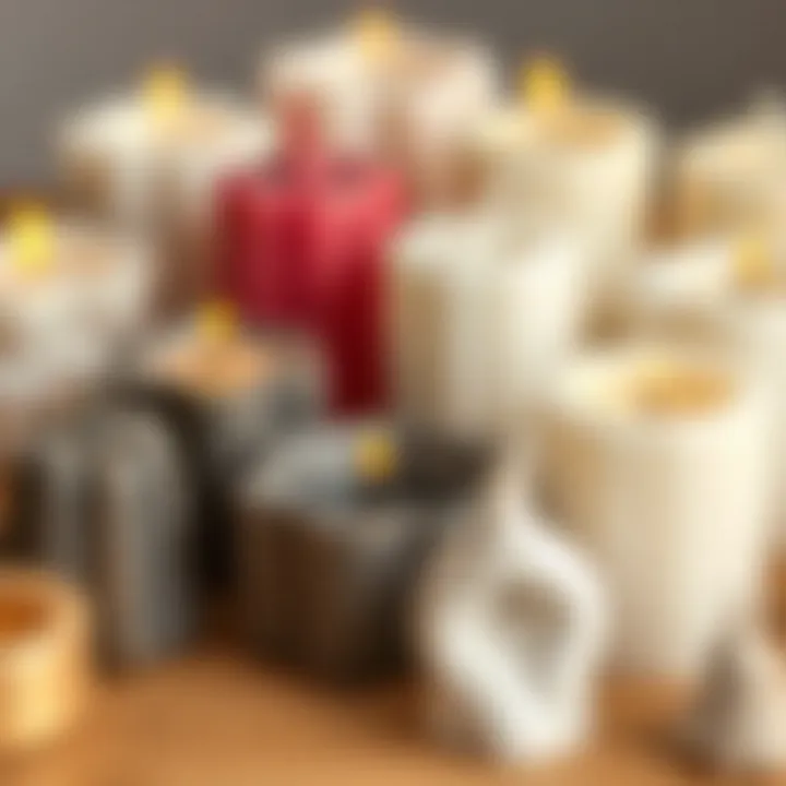 Different candle molds and shapes