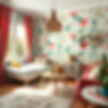 Cozy room adorned with stylish wallpaper designed for teenagers