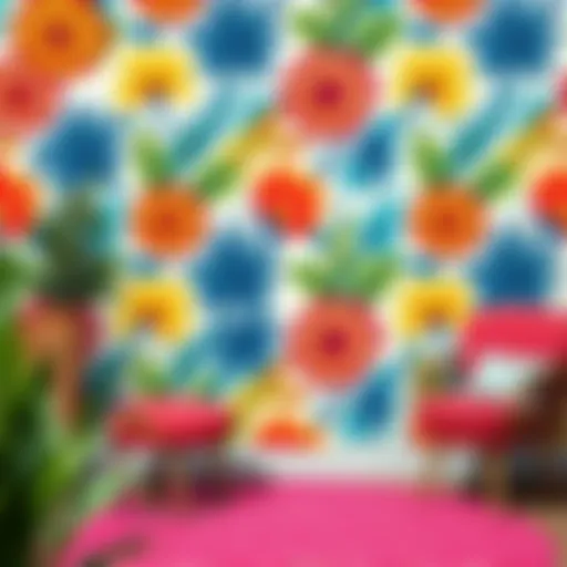 Vibrant Patterns for Youthful Spaces Youthful wallpaper showcasing vibrant colors and modern patterns