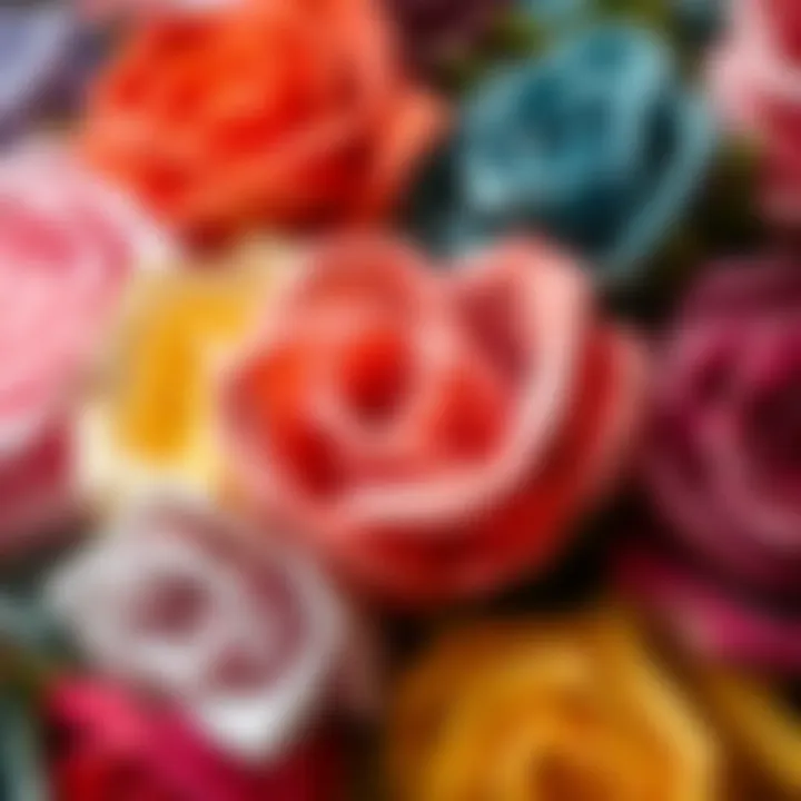 Diversity of Rose Varieties Close-up of different rose varieties showcasing their colors