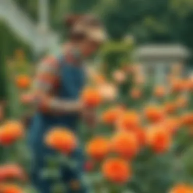 Caring for Roses: A Key to Thriving Blooms Gardener tending to roses in a well-maintained garden