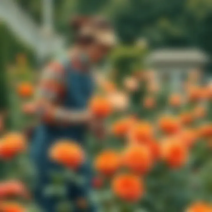 Caring for Roses: A Key to Thriving Blooms Gardener tending to roses in a well-maintained garden