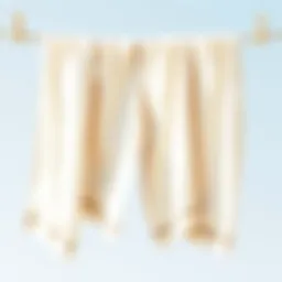 Freshly washed towels hanging to dry