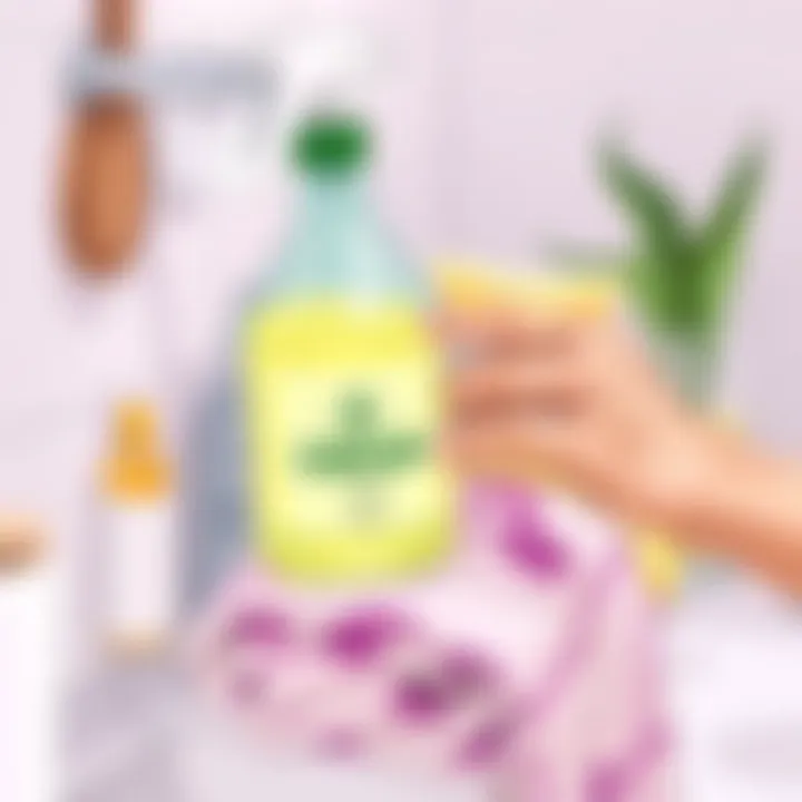 Using Vinegar to Remove Odors A person applying vinegar to towels for odor removal