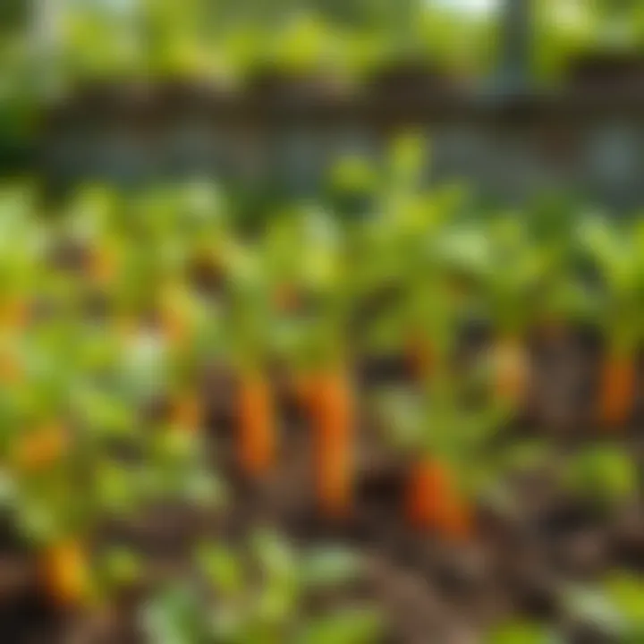 Thriving Carrot Plants in Garden Healthy carrot plants thriving in a garden environment