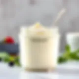 Creamy homemade yogurt in a glass jar