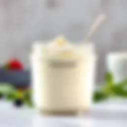 Creamy homemade yogurt in a glass jar