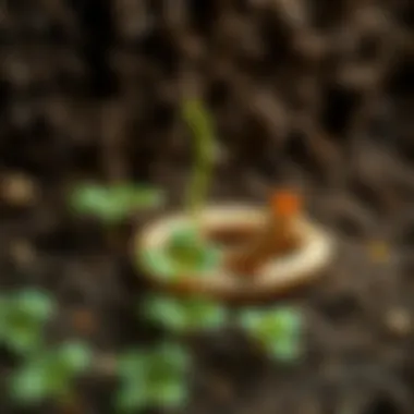 Earthworm activity in healthy humus soil