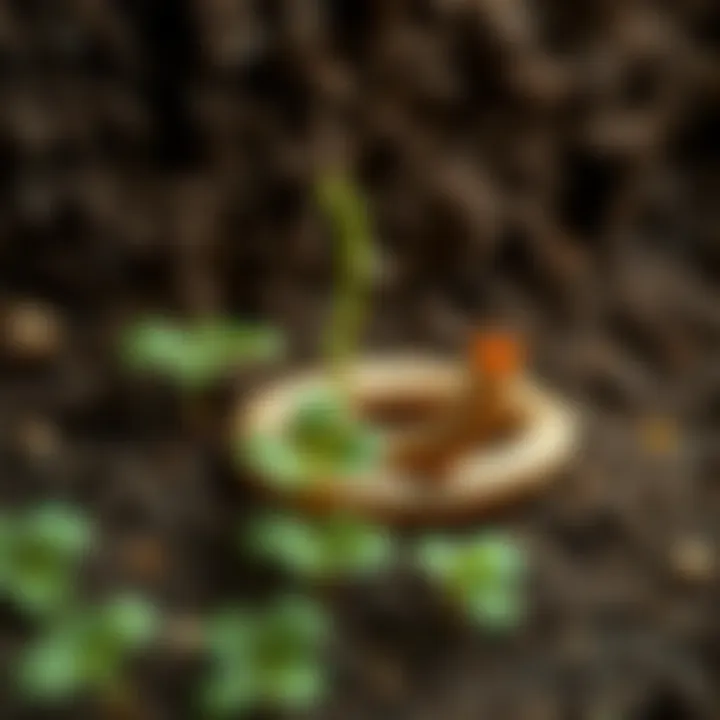 Earthworm activity in healthy humus soil