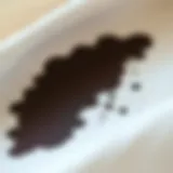 Ink stain on a white fabric