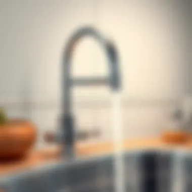 Final look of installed kitchen faucet