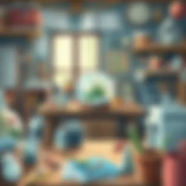 An inspiring workspace filled with tools and materials for snow globe projects