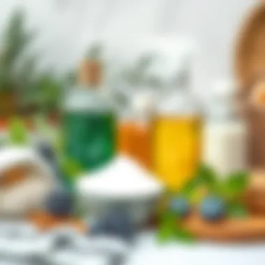 Natural cleaning ingredients displayed