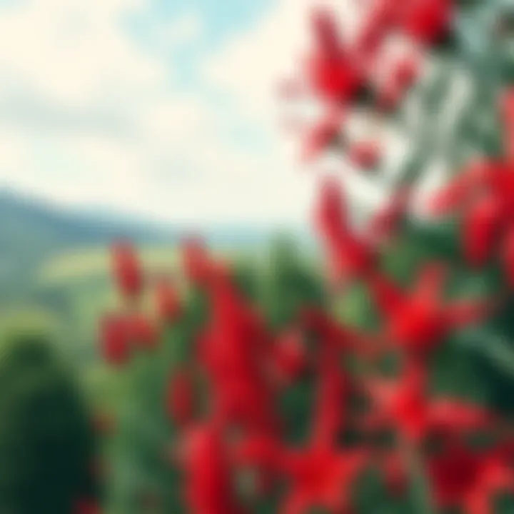 A stunning display of various red flowering plants in a landscaped garden